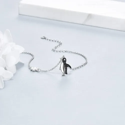 Vista 2 de YAFEINI Animal Bracelet Sterling Silver SlothHummingbirdAxolotlPenguinRed Panda Bracelet Cute Animal Jewelry for Women Girls Gifts