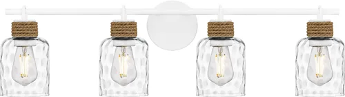 Vista 12 de Quoizel Naturals Baltic - Luces modernas de tocador de 14.5 pulgadas, 2 luces, estilo costero, color negro mate y cristal de agua transparente