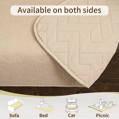 Vista 4 de Ameritex Manta 100% impermeable para cama de perro, funda de sofá de doble cara con patrón moleteado para mascotas, funda reversible para muebles