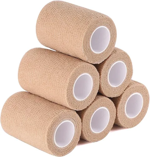 Vista 8 de Paquete de 12 vendajes autoadhesivos de 3 pulgadas x 5 yardas, vendajes cohesivos autoadhesivos para primeros auxilios, para esguinces de tobillo