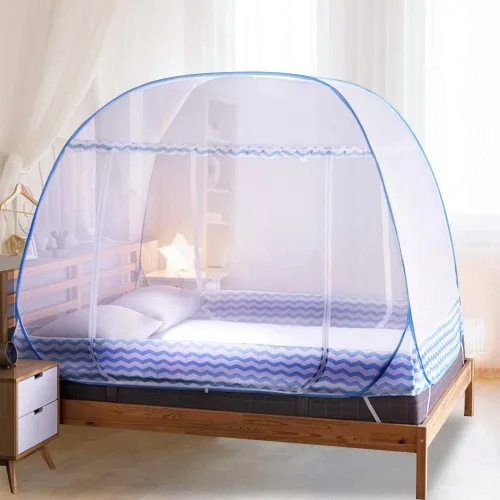 Vista 5 de Jsanh Mosquitera plegable para tienda de campaña, cortinas para camas, red portátil de tamaño King con parte inferior para bebés y adultos de 80 x