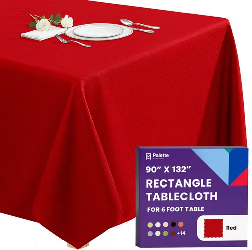 Vista 35 de Gee Di Moda - Mantel rectangular de 60 x 84 pulgadas – Mantel rectangular de poliéster lavable para mesa de 5 pies