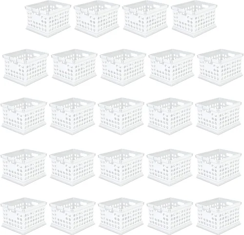 Vista 11 de Sterilite - Cajas de almacenamiento apilables de plástico con asas para organizar archivos para el hogar, oficina, dormitorio, garaje o área de Negro