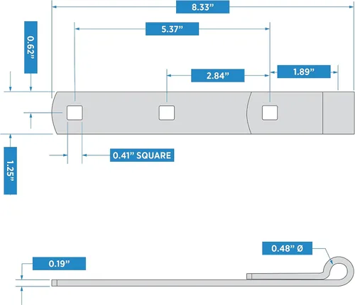 Vista 5 de National Hardware N131-102 294BC - Correa de bisagra chapada en zinc, 8 pulgadas (paquete de 2)