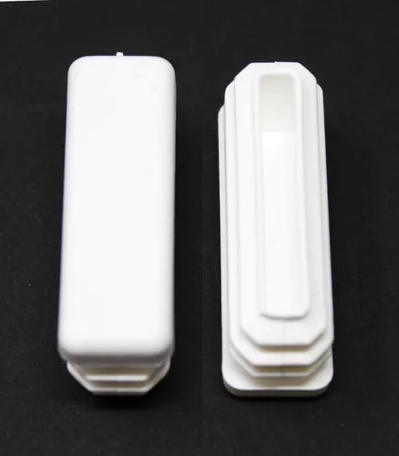 Vista 5 de Tapa rectangular blanca de plástico de 1/2 x 1-1/2 pulgadas, tapón de acabado, tapa de extremo de tubo de tubo, universal para silla duradera (2)