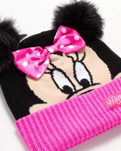 Vista 4 de Disney - Set de invierno para niñas gorro con orejeras, guantes o manoplas Elsa, Anna, Princesa (Edad 2-7)