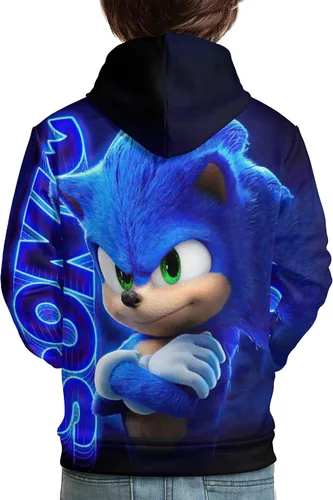 Vista 3 de bendl Sudadera con capucha con estampado 3D de anime para niños y niñas, sudadera con capucha deportiva