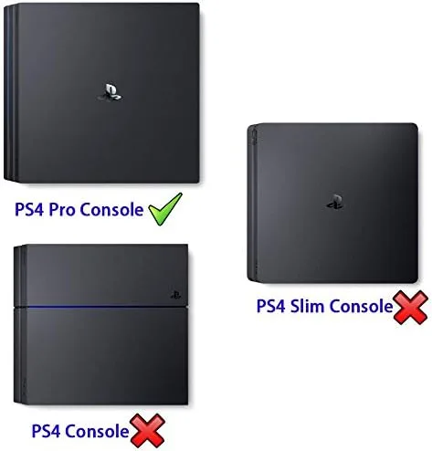 Vista 2 de eXtremeRate Black Horizontal Dust Cover for PS4 Pro Console, Soft Neat Lining Dust Guard for PS4 Pro Console, Anti Scratch Waterproof Cover