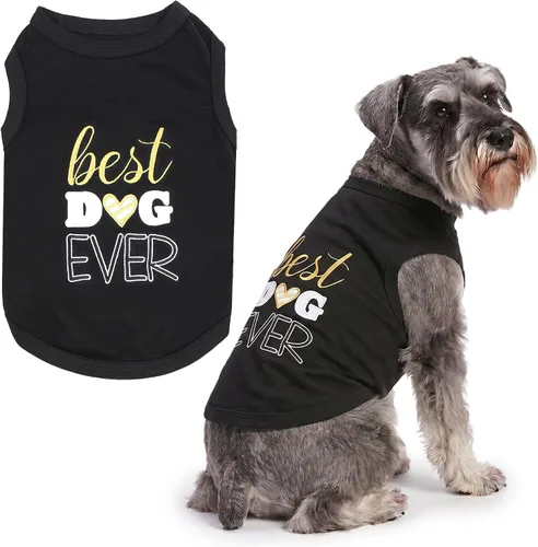 Vista 48 de Parisian Pet Camisa para perro – Camisas 100% algodón para perros pequeños – Chaleco negro sin mangas para cachorros – Ligero y transpirable Mejor