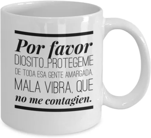 Vista 2 de Por Favor Diosito Protegeme - Taza café, tazas para café divertidas, tazas de café personalizadas, taza de café inspiradoras, taza grande de cafe