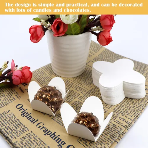 Vista 6 de 200 forros para cupcakes, envoltorios de trufas, tazas de caramelo de chocolate, forros para hornear para bodas, fiestas, cumpleaños, baby shower