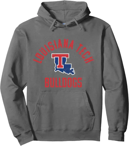 Vista 5 de Louisiana Tech Bulldogs - Sudadera con capucha grande, Negro