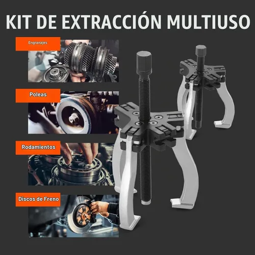 Vista 6 de VEVOR Juego de extractor de engranajes, kit de extractores de 7.6 cm y 17.8 cm, herramienta de extracción de engranajes de 3 mordazas para volante