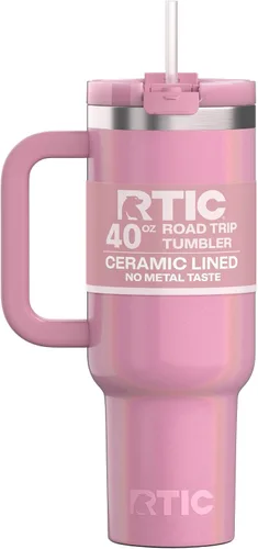 Vista 39 de RTIC Vaso Tumbler de Viaje por Carretera de 30 oz con Doble Pared Revestido de Cerámica Aislado Taza Portátil de Café de Viaje de Acero Inoxidable
