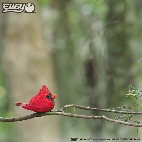 Vista 8 de EUGY 068 Cardinal - Rompecabezas de papel 3D ecológico [nuevo sello]