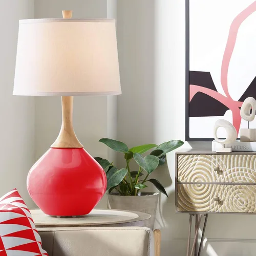 Vista 19 de Color + Plus Wexler 31" White Shade Mellow Coral Pink Table Lamp