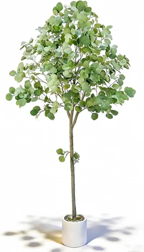 Vista 10 de Planta de eucalipto falsa de 5 pies, árbol artificial de seda con Eucalipto - verde de 5 pies