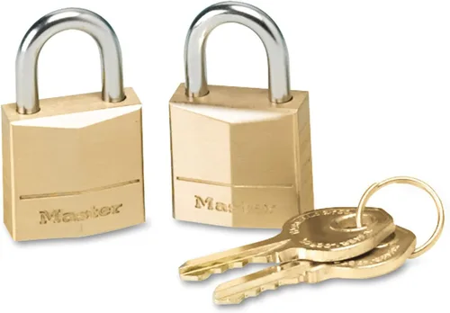 Vista 8 de Master Lock 120Q Candados anchos con llave, 3/4 pulgada, latón macizo, 4 unidades, 120Q