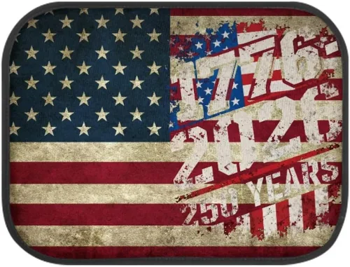 Vista 7 de Yewattles 250th American Flag - 4 alfombrillas para automóvil, sedán, camioneta, SUV, camión, forro delantero y trasero, tapete protector