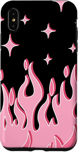 Vista 11 de Lindo patrón de llama rosa Grafitti Flames Pastel Goth Case para iPhone 17