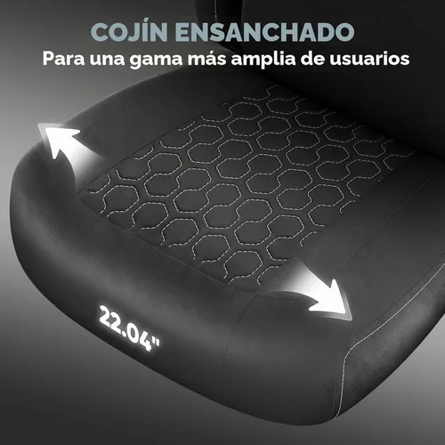 Vista 4 de Czlolo Silla de juegos grande y alta de tela con reposapiés extendido Negro