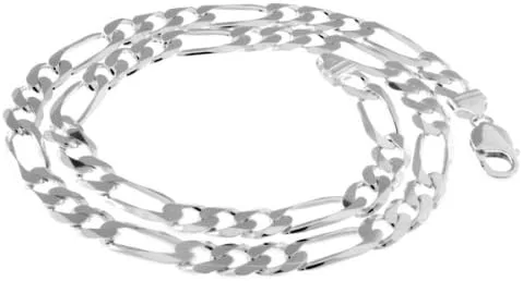 Vista 2 de Better Jewelry 925 Solid Sterling Silver Figaro Chain Necklace, 3.9 mm