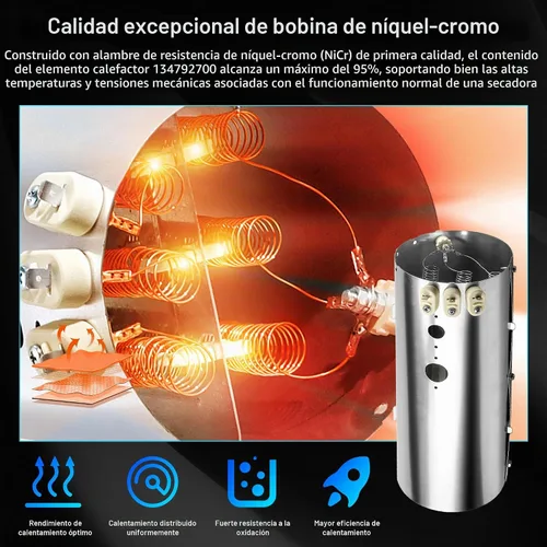Vista 2 de Parte apta para el elemento calefactor del secador Electrolux Frigidaire 134792700 13703260