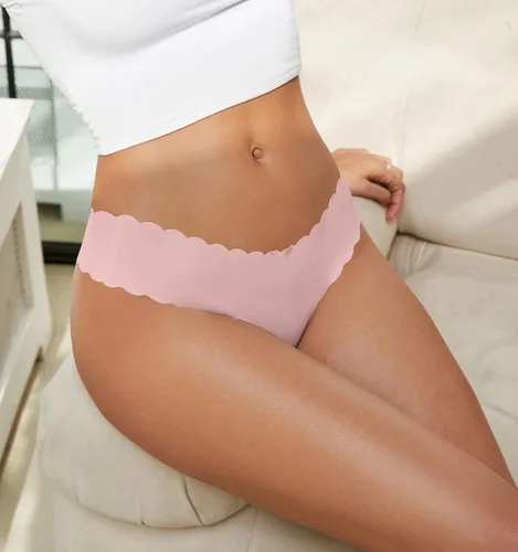 Vista 3 de Wetopkim Tangas sin costuras para mujer, calzones invisibles, con cintura en V, elásticos, transpirables, sin costuras, paquete de 6, S-XL