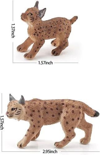 Vista 3 de Bbiamsleep 2 piezas de figura de lince de plástico modelo de lince para decoración de cumpleaños de Navidad