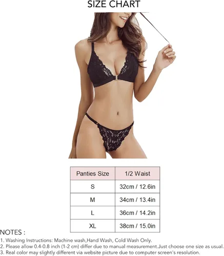Vista 2 de Sujetador de encaje triangular para mujer, cintura baja, conjunto de lencería de dos piezas