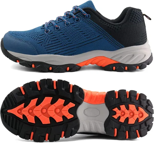 Vista 2 de JABASIC Zapatos de senderismo para mujer tenis de senderismo de punto para exteriores