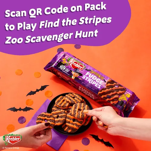 Vista 6 de Keebler Spookie Fudge Stripes, galletas sabor vainilla de Halloween