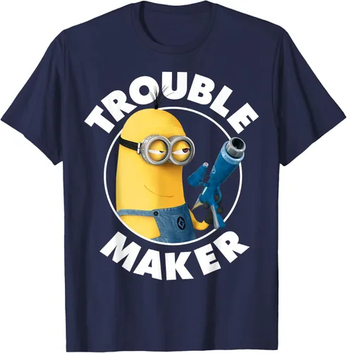 Vista 77 de Despicable Me Minions Kevin Fabricante de Problemas Gráfico Camiseta Negro