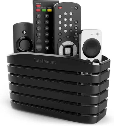 Vista 7 de TotalMount Remote Control Holder – Premium Quality and Extra Stable to Place Near Your TV, Bed, or Table (Medium – Fits Three Remotes, Premium Black)