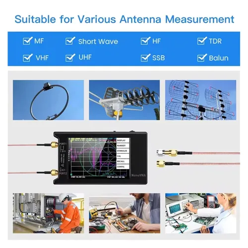Vista 6 de Spectrum Analyzer, NanoVNA-H4 Spectrum Anslyzer 4“ Vector Network Antenna Analyzer 10KHz-1.5GHz MF HF VHF UHF Tuner Nano vna
