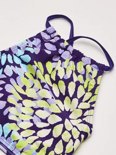 Vista 3 de Kanu Surf - Traje de baño de 2 piezas tipo tankini, con cuello halter y estampado de margaritas, con factor de protección ultravioleta 50+