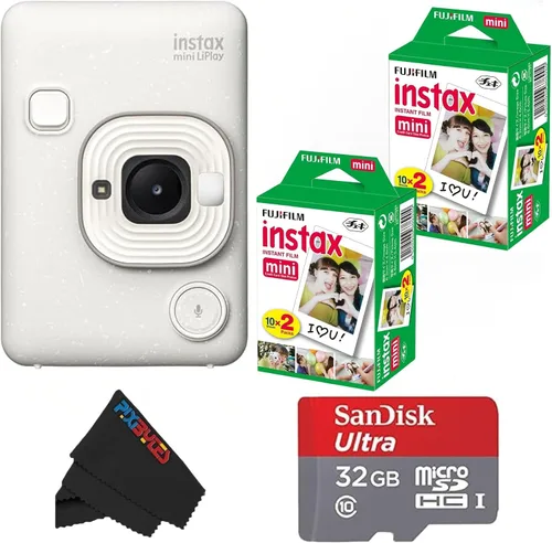 Vista 13 de Fujifilm Mini cámara instantánea híbrida LiPlay con mini película (bronce profundo, con 20 hojas de película)