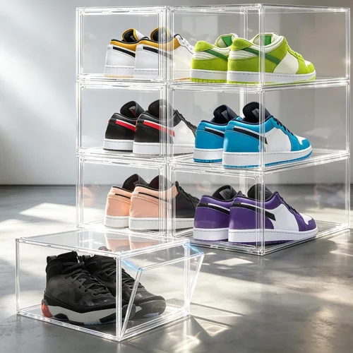 Vista 15 de Cajas de acrílico transparente para zapatillas de deporte para zapatos