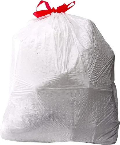 Vista 2 de Amazon Basics Flextra - Bolsas de basura altas con cordón para cocina, 13 galones, sin perfume, 50