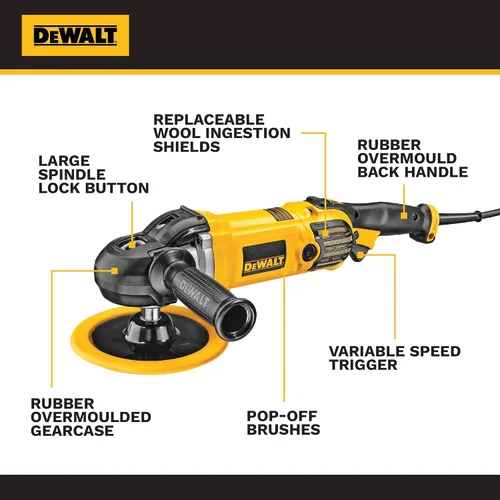 Vista 3 de DeWalt DWP849X 7-9 pulgadas Pulidora de velocidad variable con arranque suave