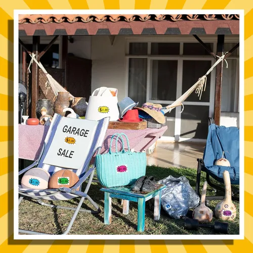 Vista 2 de 300 calcomanías de venta de garaje, (2 x 3 pulgadas), adhesivos extraíbles para patio, etiquetas de precio de venta con espacio para escribir Multi