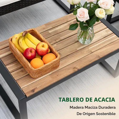 Vista 7 de BEEFURNI Juego de 4 muebles de mimbre para patio al aire libre, color negro