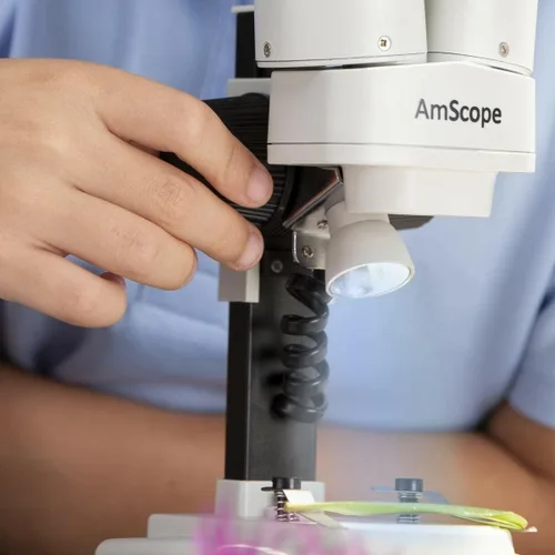 Vista 5 de AmScope SE100ZZ-LED - Microscopio estéreo binocular portátil y WF25x