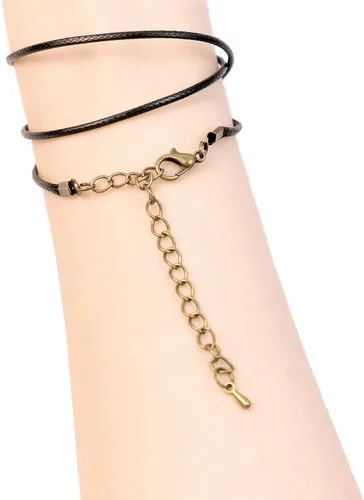 Vista 6 de Juego de 580 piezas de accesorios para fabricación de joyas, incluye 250 conectores de anillo de salto abiertos, 250 tapas de extremo de cable Bronce