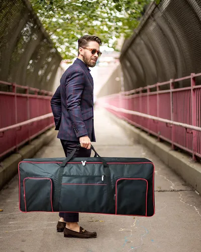 Vista 8 de Ruibo Funda para Teclado de 61 Teclas, Funda de Concierto para Teclado Piano Portátil Duradero Impermeable Tela Oxford 600D con Acolchado de Algodón