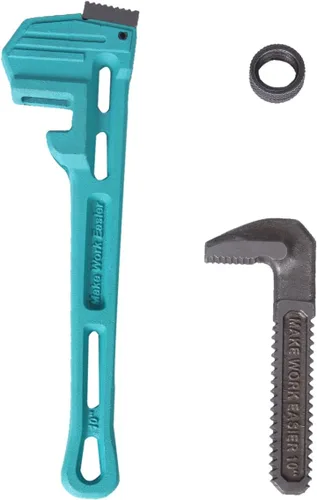 Vista 6 de Llave de tubería de 8 pulgadas, llave de plomería de acero al cromo vanadio, duradera y resistente al desgaste, se puede utilizar para tuberías