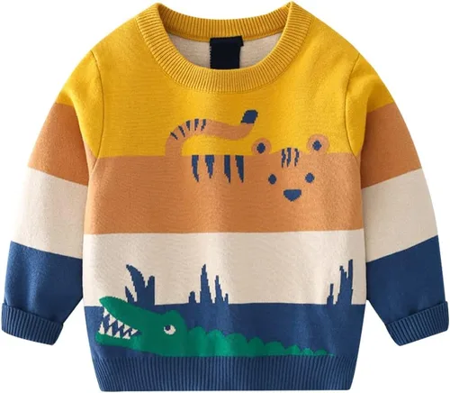 Vista 9 de Suéter de punto para bebé niño pequeño, sudadera de algodón con dibujos animados