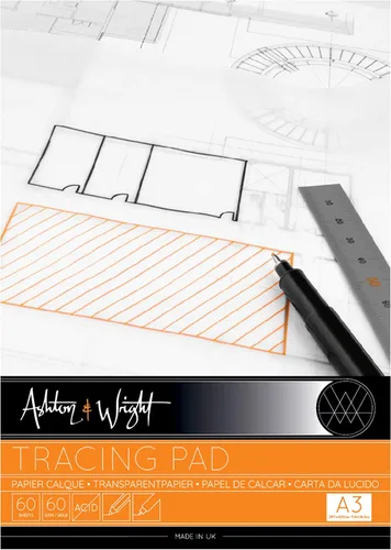Vista 4 de Ashton and Wright - Bloc de trazado A3 - Papel de 2.12 oz/m² - 60 hojas - Paquete de 5