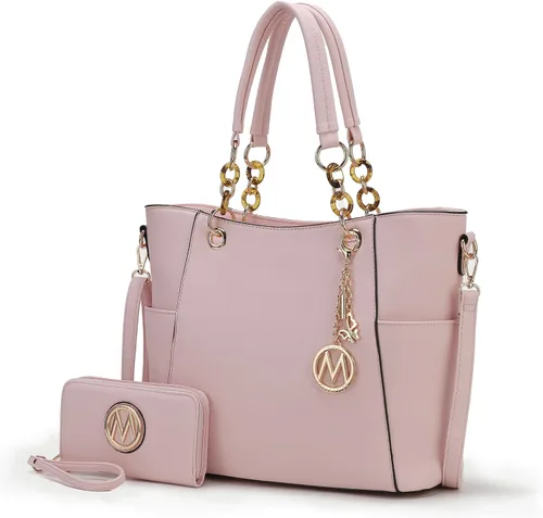 Vista 8 de MKF Collection - Juego de bolsa de mano para mujer, con cartera y asa superior, de piel vegana