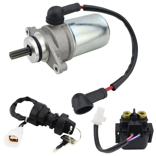 Vista 10 de Motor de arranque, relé solenoide e interruptor de encendido para Yamaha Champ 100 1987-1991 Badger 80 1985-1994 55X-81800-51-00 65X-81880-50-00